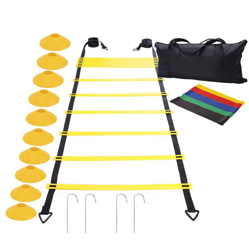 Footwork Fitness Set Soccer Football Speed Agility Training Ladder Marker Disc Resistance Parachute Rope skipping Equipment Kit