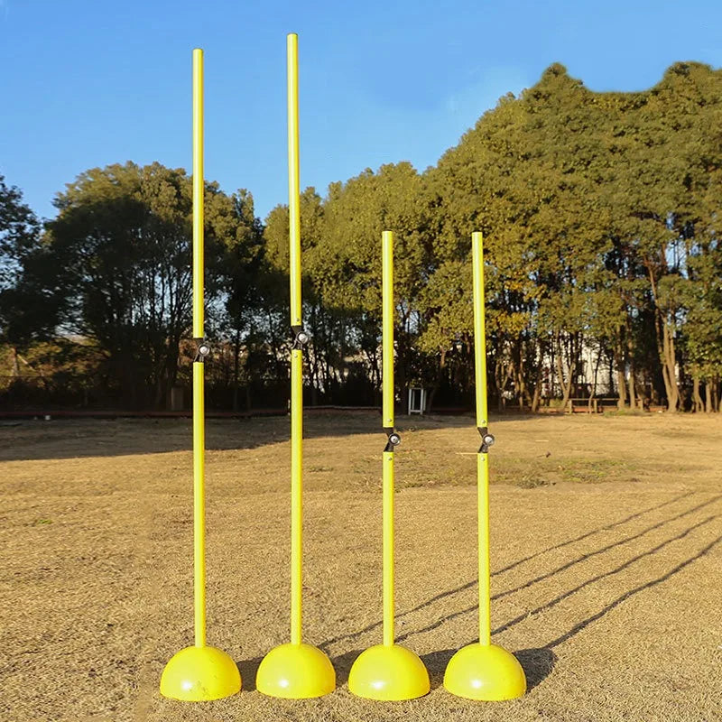 Foldable 1 Meter Pole Football Aigility Training Equipment Pole Base Set Agility Practicing Barrier Stick Hurdle Rod