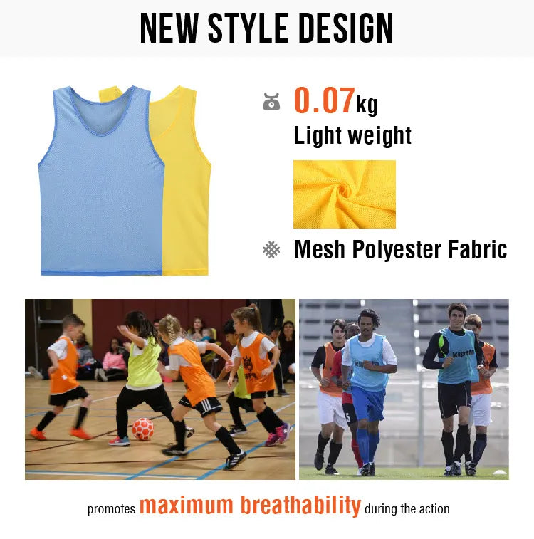 Children and Adults Soccer Pinnies 6PCS Quick Drying Football Jerseys Vest Scrimmage Practice Sports Vest Breathable Team Training