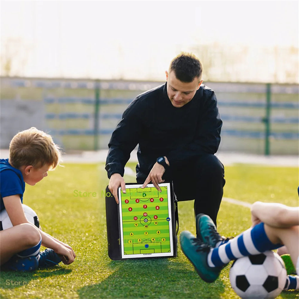 Football Training Board Soccer Foldable Magnetic Coaching Clipboard for Match Train Football Tactic Folder Soccer Accessories